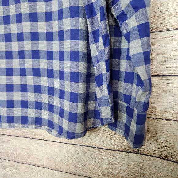 UntuckIt Anderson Long Sleeve Shirt Men's XXL Royal Blue Gray Cotton Linen - Picture 13 of 13